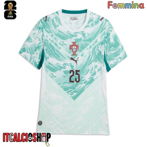 Portogallo Nuno Mendes #25 Seconda Maglia Femmina Mondiali 2026 Manica Corta